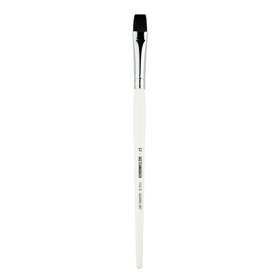 Кисть для акварели Sketchmarker 112 белка имитация плоская ручка короткая №12