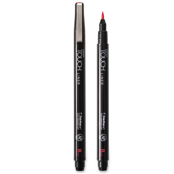 Ручка капиллярная брашпен ShinHan TOUCH Liner Brush красный