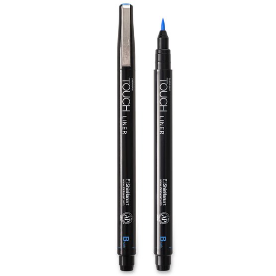 Ручка капиллярная брашпен ShinHan TOUCH Liner Brush синий