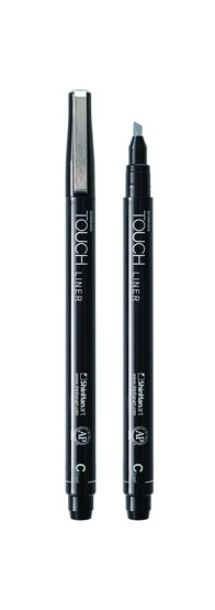 Ручка капиллярная  TOUCH Liner "долото" серый холодный