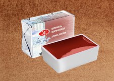 Пигментный состав: P.Br.33 
Укрывистость: ■ - укрывистая краска 
Светостойкость: *** - светостойкая краска 
Устойчивость к смыванию: △ - легкосмываемая краска 
 G – грануляция
 Приглушенный коричнево-красный тон в плотном слое нанесения раскрывается богатой грануляцией в лессировочных слоях, на изл…