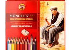 MONDELUZ - профессиональные акварельные карандаши. Используются для сухой и влажной техники рисования. Обладают хорошей светостойкостью, смешиваемостью до 5 слоев. Прекрасно размывается водой, благодаря высококачественным водорастворимым пигментам. Предназаначены для художников, колористов, иллюстр…