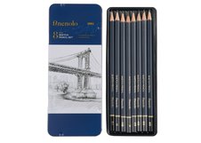 Набор чернографитных карандашей Finenolo Sketch 8 штук (8B-2H) в металлическом пенале