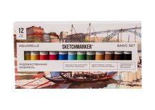 Набор акварельных красок Sketchmarker Basic set в тубах 12цв*8мл