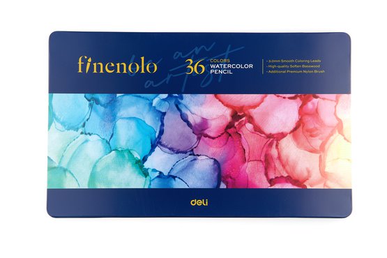 Набор акварельных карандашей Finenolo 36 цветов в металлическом пенале
